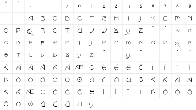 Marlowe Regular  glyph index