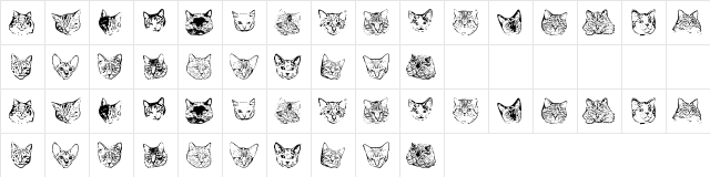 Feline Regular  glyph index