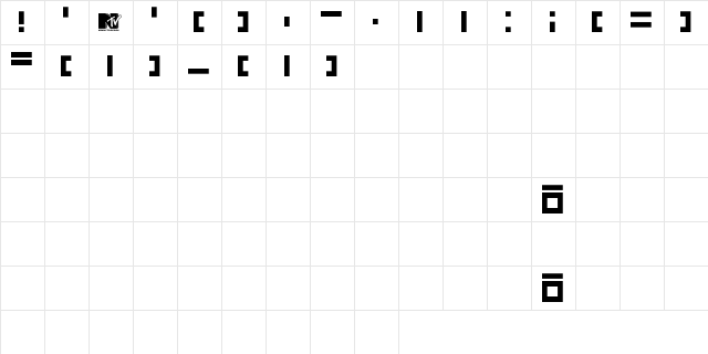 Vaderiii Regular  glyph index