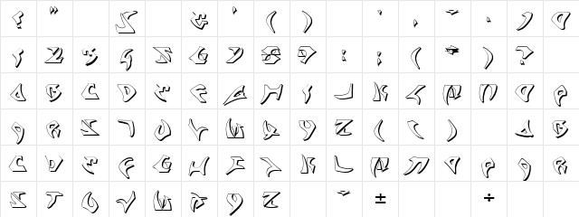 Kahless Shadow Shadow  glyph index
