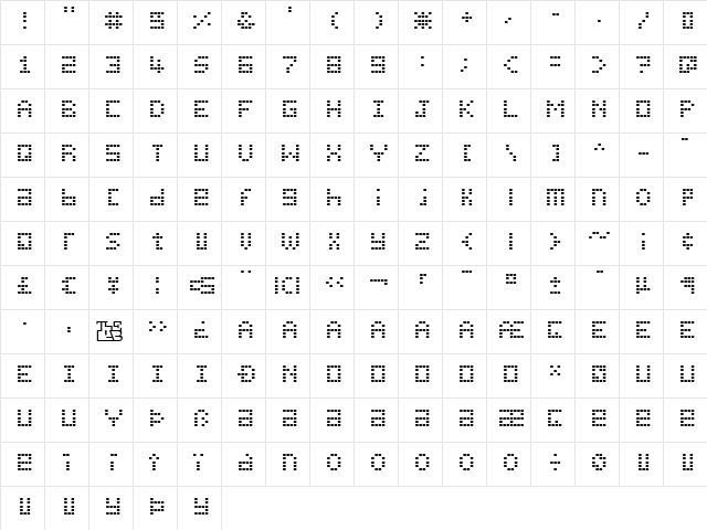 Pica Hole - ABS Regular  glyph index