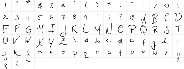 Pea Jordan Regular  glyph index