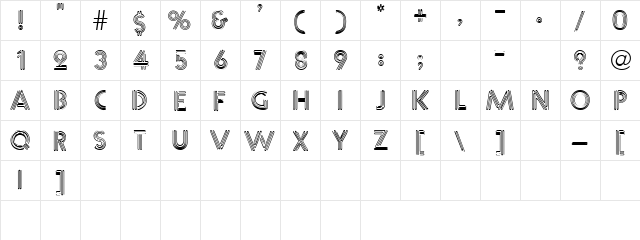 Jambala Caps Normal  glyph index