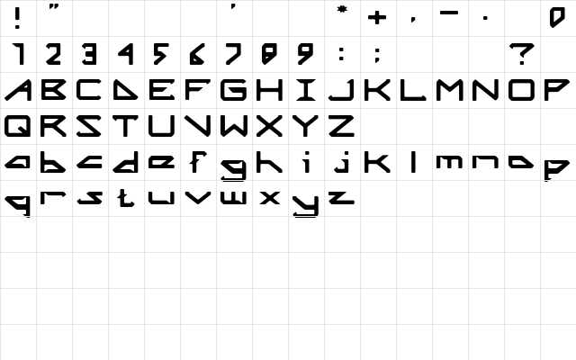Octicity Regular  glyph index