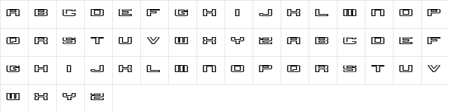 pusher Regular  glyph index