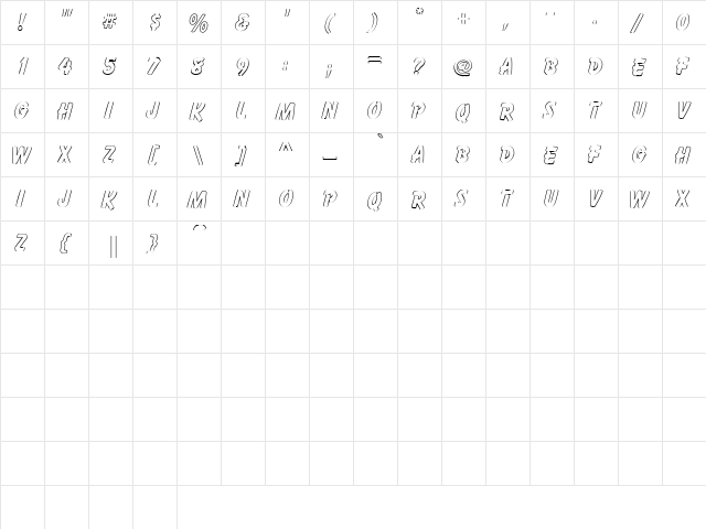 Sponge 1 Regular  glyph index