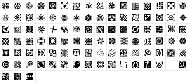 Mini Pics Doohickies Too  glyph index