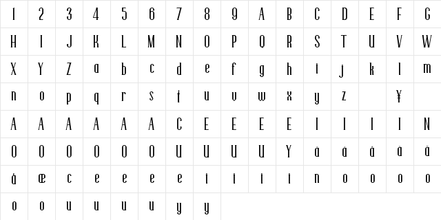 Collectials DEMO Regular  glyph index