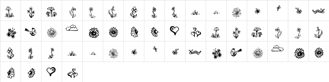 GardenDingbats Regular  glyph index