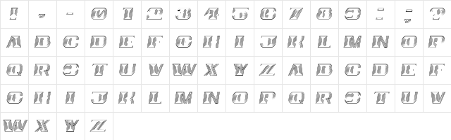 Bigger Italic  glyph index