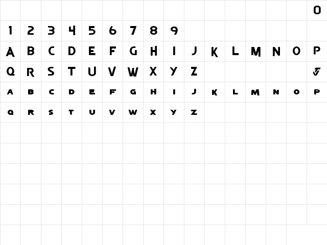YTV Present Regular  glyph index