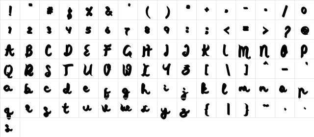 MakePeace Black  glyph index
