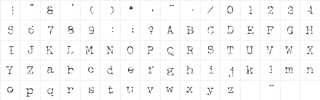 Foxy 2 Regular  glyph index
