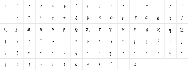 Harukaze Regular  glyph index