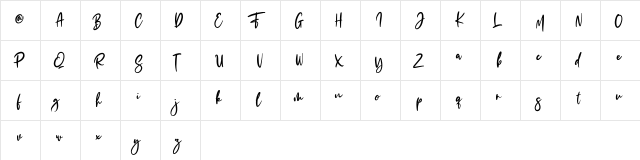 The Fashionist Personal Use Regular  glyph index