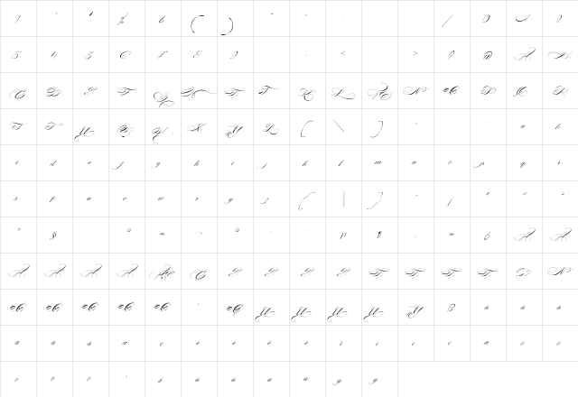 Fontaine de Diamant Regular  glyph index