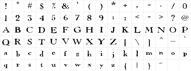 CK Academia Regular  glyph index