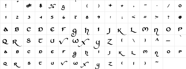 St Charles Dark Regular  glyph index