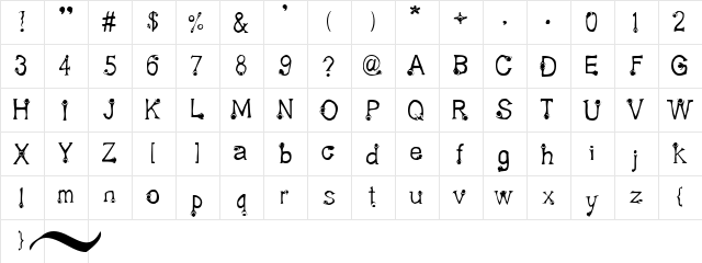 Feta Regular  glyph index