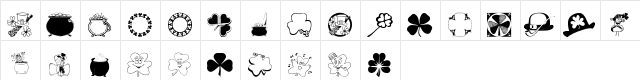 wmstpaddys Regular  glyph index