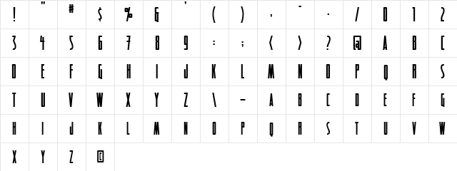 Detectives Inc Regular  glyph index