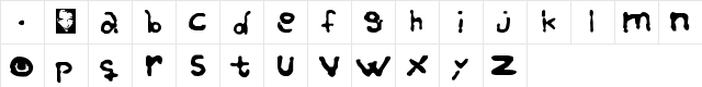 New Regular  glyph index