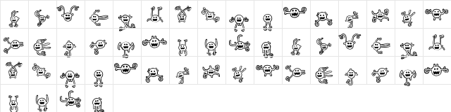 New Regular  glyph index