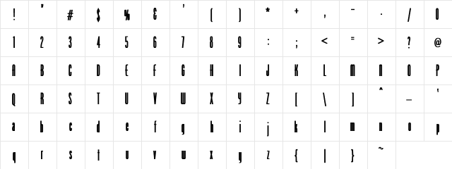 Venus-Normal Bold Regular  glyph index