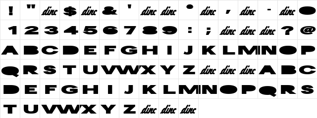 DeepDark Regular  glyph index