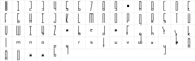 Incarnation Regular  glyph index