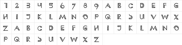 HFF Clip Hanger Regular  glyph index