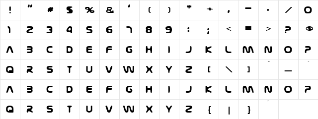 Tipu Regular  glyph index