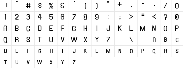 Hallandale Stencil Bold SC JL Regular  glyph index