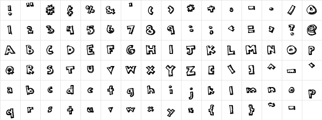 Plastic Regular  glyph index