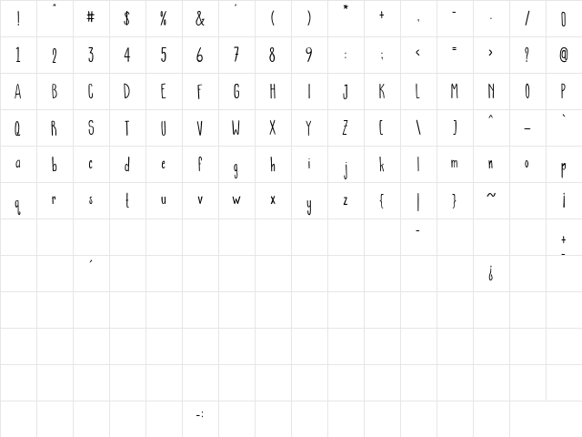 AURELLY Regular  glyph index
