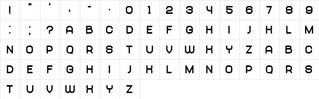 Abandoned Black  glyph index