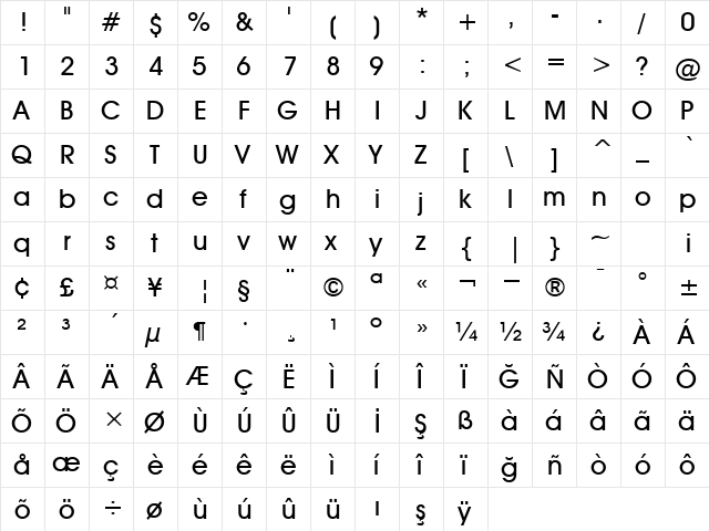 00810 Regular  glyph index