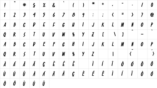 Asteristico Regular  glyph index