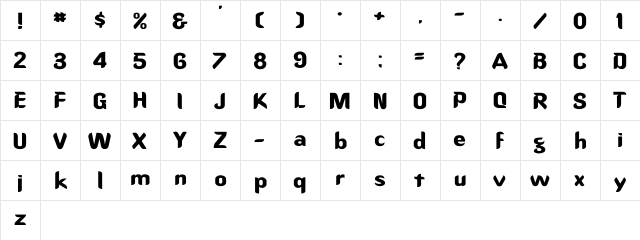 OregonDry Wd Regular  glyph index