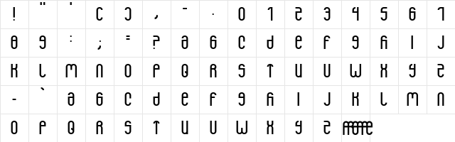 Mountaintop Milk Regular  glyph index