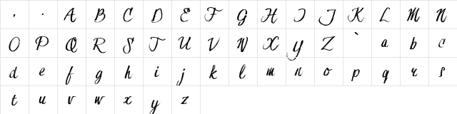 Hesster Moffett TRIAL Regular  glyph index