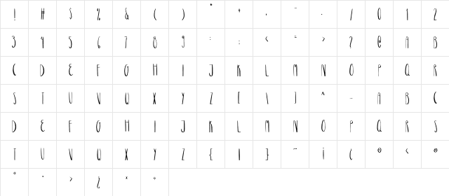 Stories Thin  glyph index