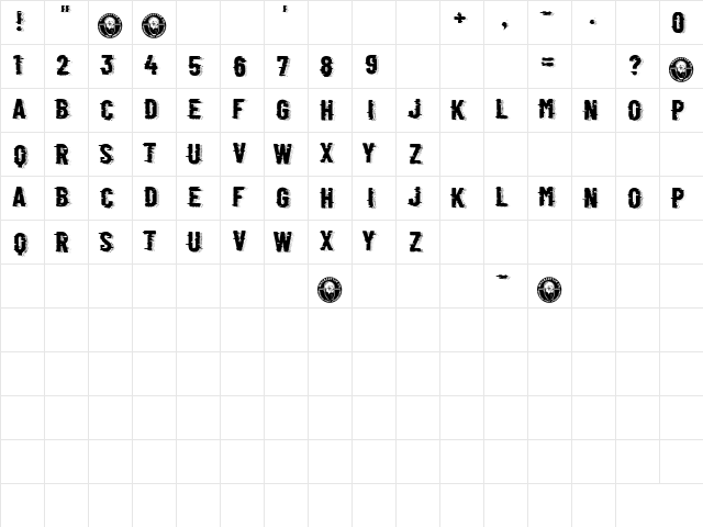 Retro Computer Regular  glyph index