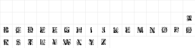 XavierCaps Regular  glyph index