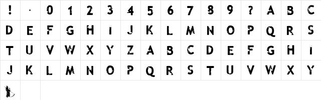 Malevolentz Regular  glyph index
