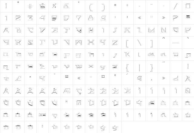 ACTStern Regular  glyph index