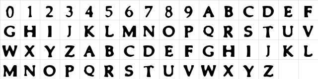 Smeared Regular  glyph index