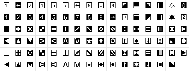 LTTapestry Quadrate Medium  glyph index
