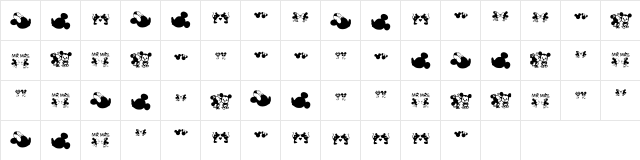 Mickey Love Regular  glyph index