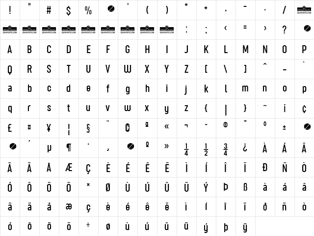 Sugo Pro Classic Trial Light  glyph index